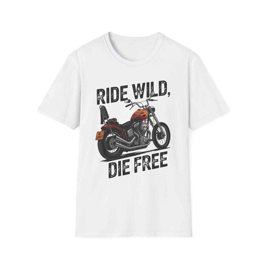 Ride Wild Die Free" Biker T-Shirt - Vintage Motorcycle Tee | WearTheTrends