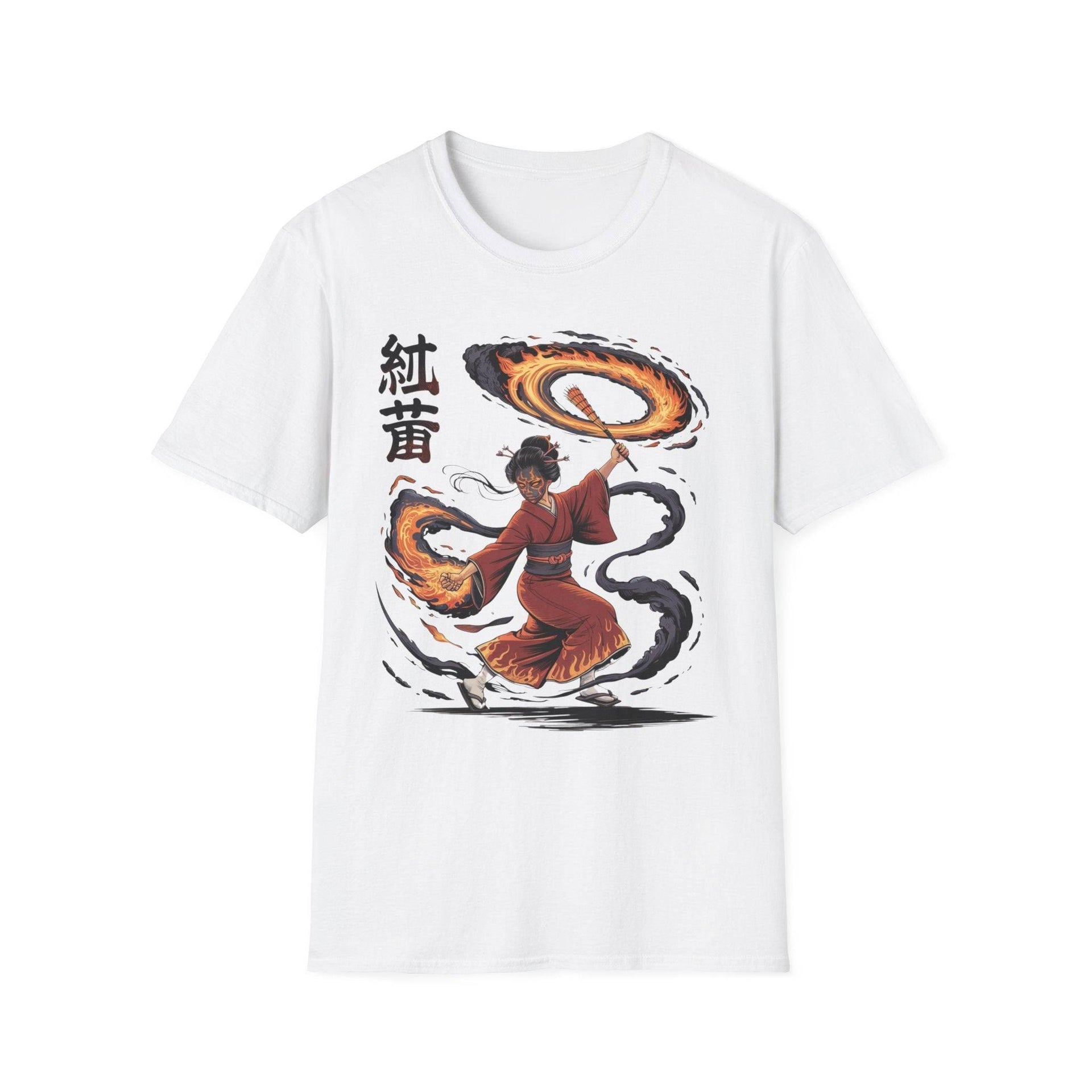Fire Dancer Anime Deisgn Softstyle T-Shirt - Perfect for Festivals and Celebrations Printify