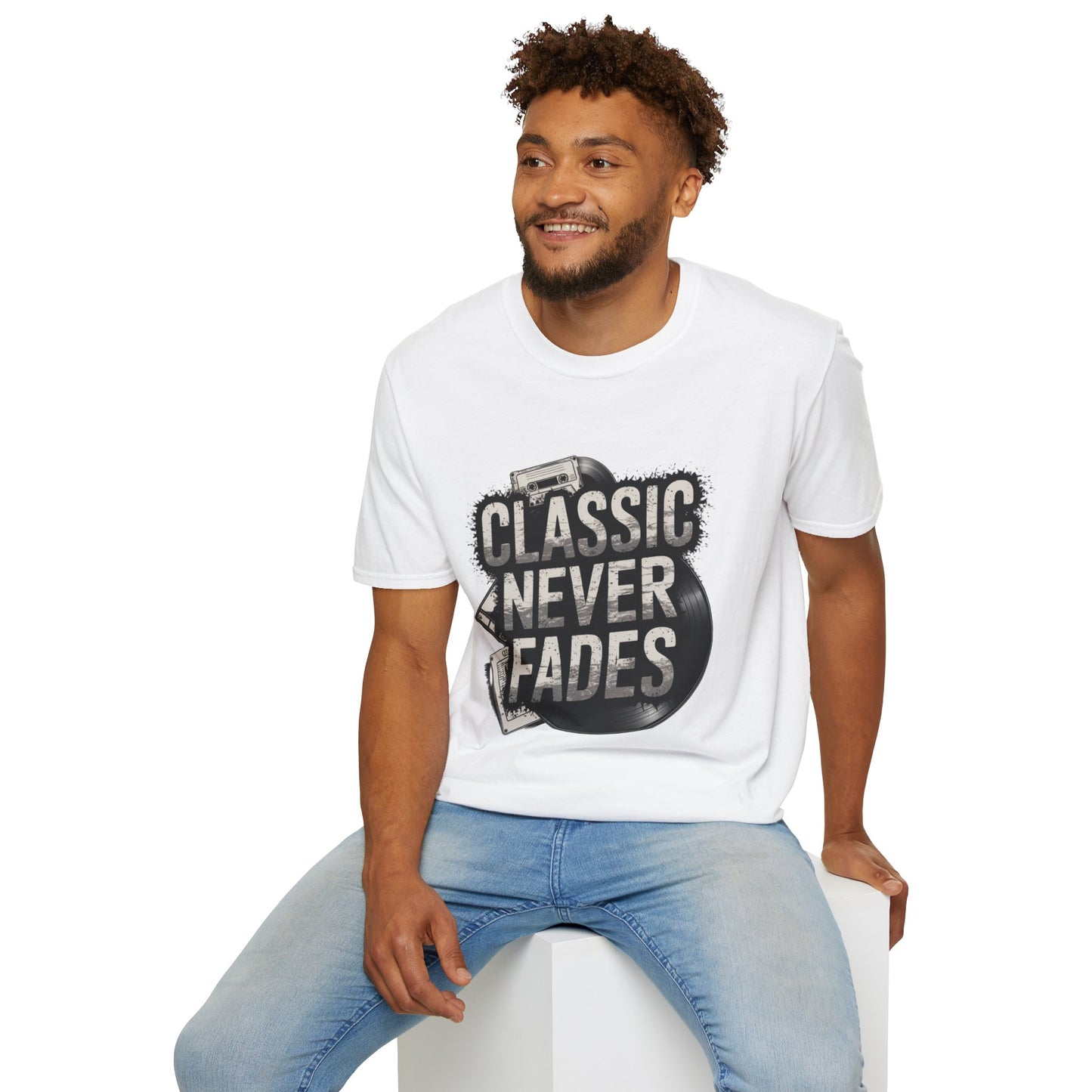 Classic Never Fades Unisex Softstyle T-Shirt - Retro Music Vibe