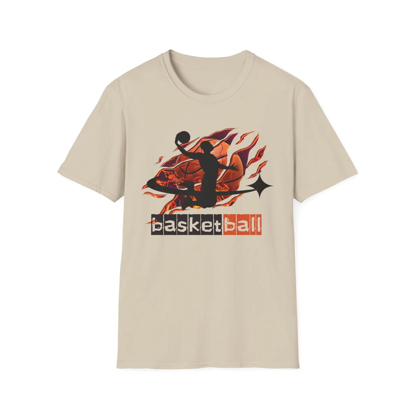 Basketball Flame Graphic T-Shirt Printify