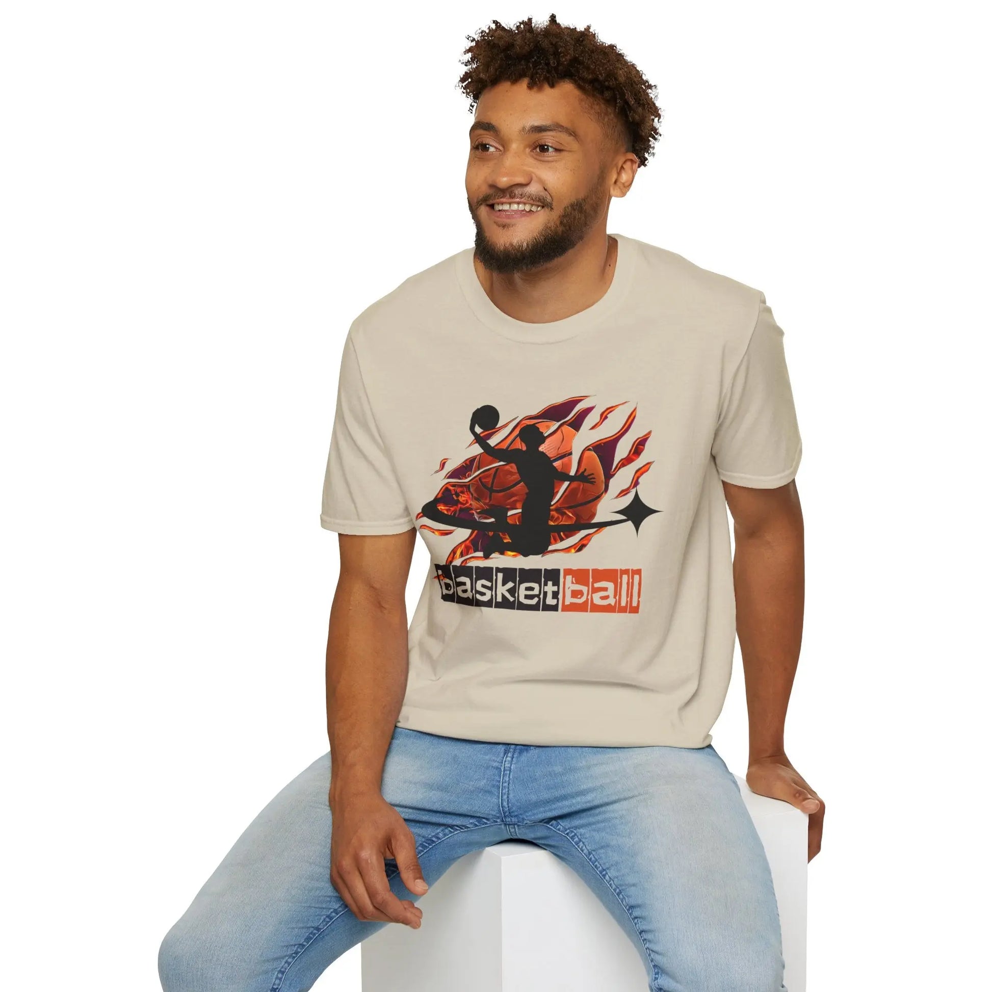 Basketball Flame Graphic T-Shirt Printify