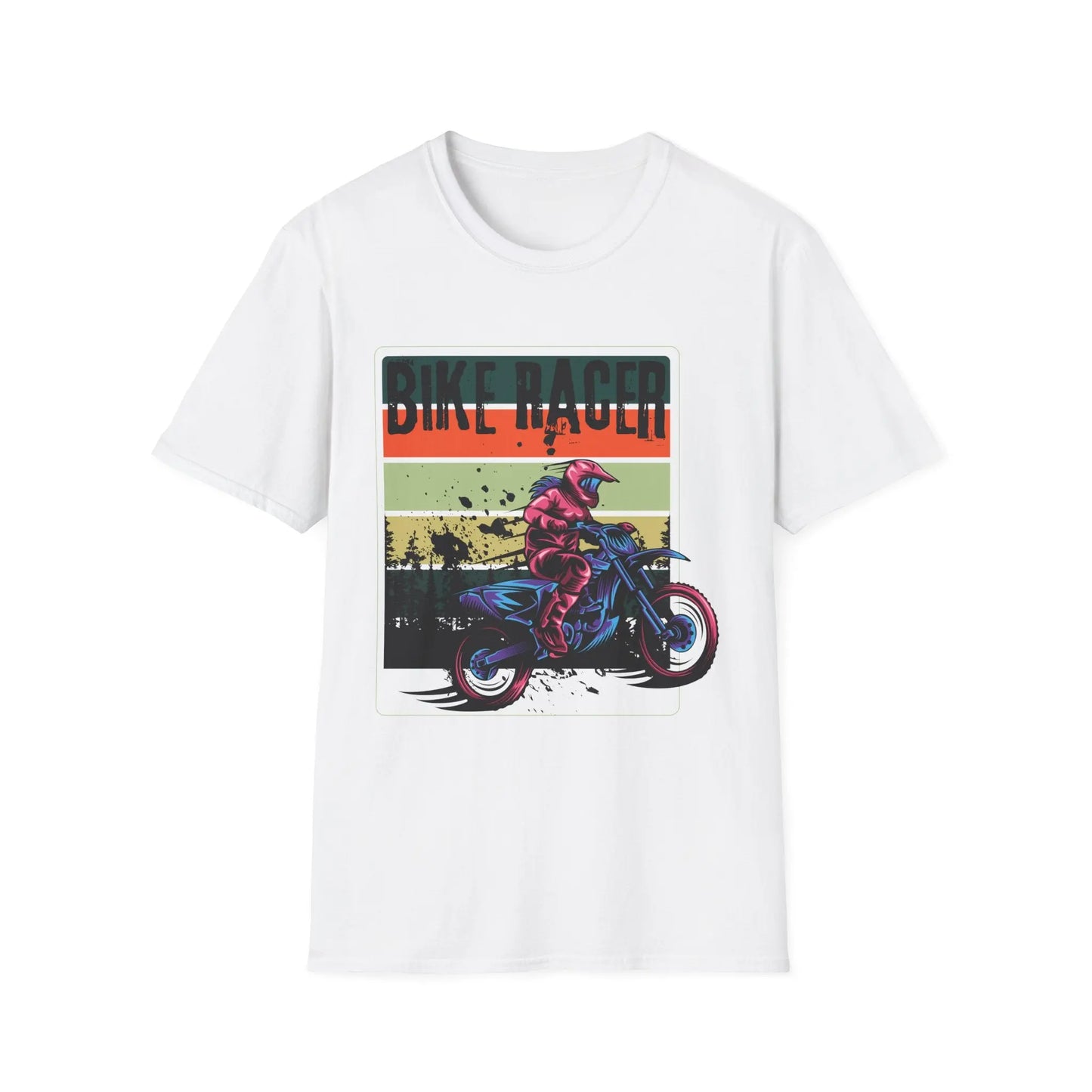 Bike Racer T-Shirt - Vintage Motocross Graphic Printify