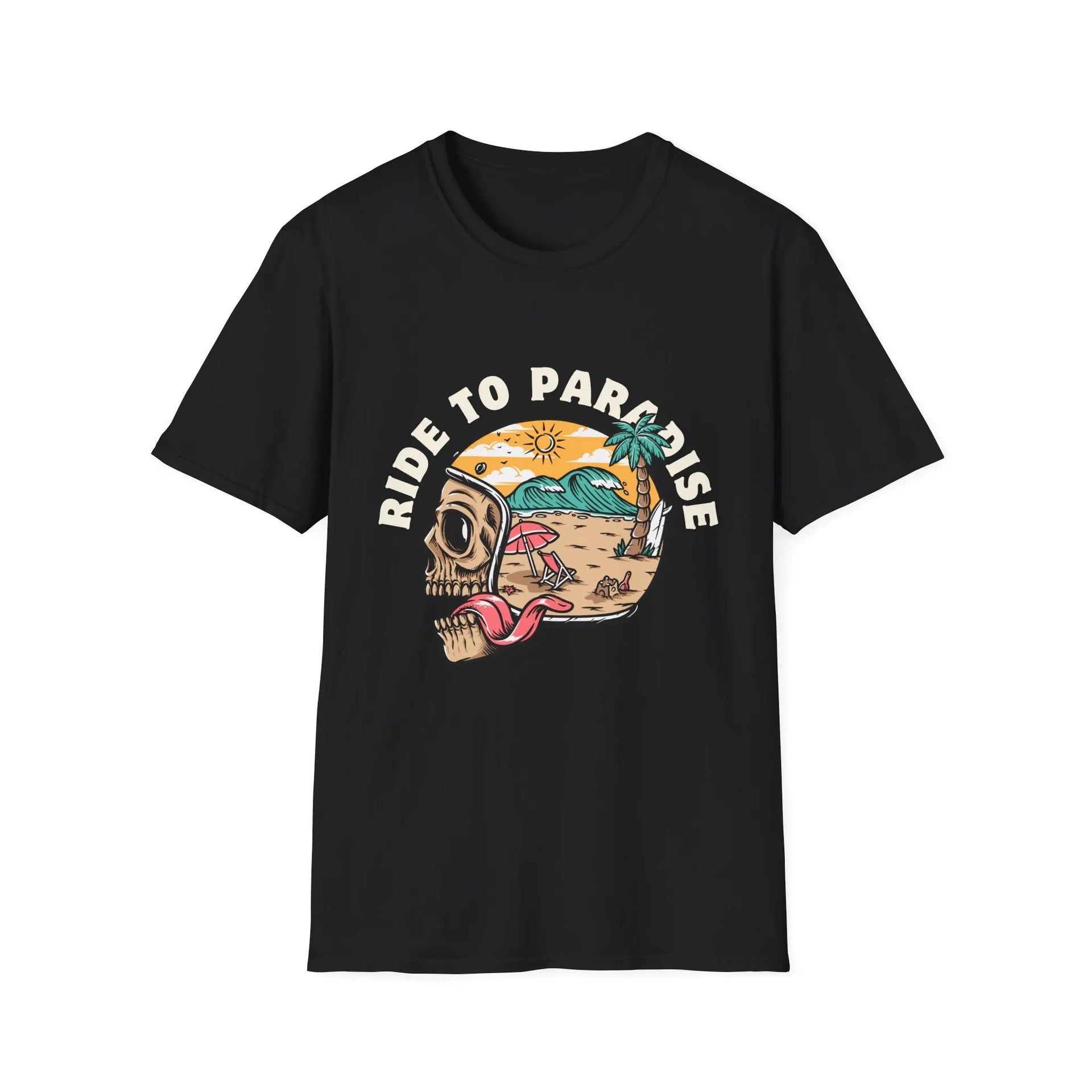 Ride to Paradise Skull Graphic Unisex T-Shirt Printify